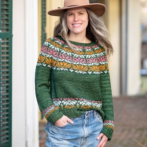 Giverny - PDF Knitting Pattern - Sweater Pattern - Jumper Pattern - Pullover Pattern - Fair Isle Pattern - Stranded Colorwork - Yoke Sweater