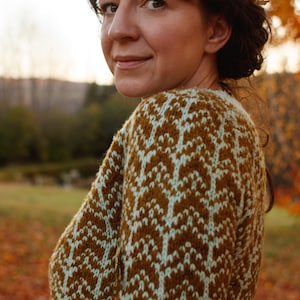 PDF KNITTING PATTERN - Upland sweater - sweater pattern, jumper pattern, pullover pattern, fair isle knitting, knit pattern, colorwork