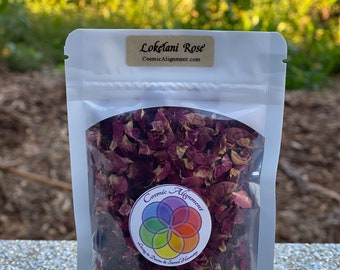 Organic Dried Lokelani Rose Petals: Hawaiian Damask Rose