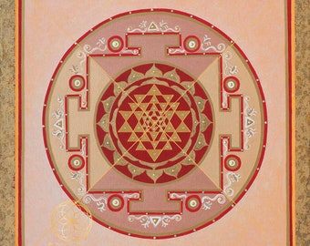 Sri Yantra Mandala Art Print: Sacred Geometry, Yoga Decor