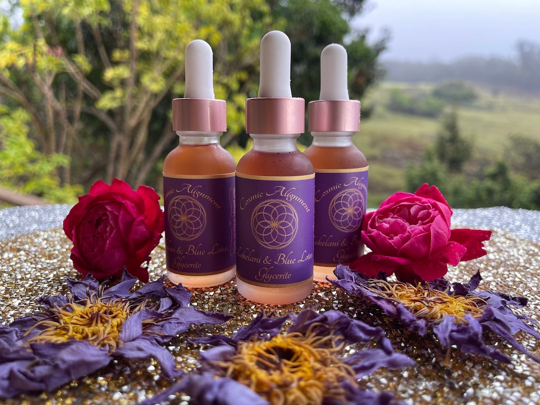 Sacred Elixir Rose & Blue Lotus Glycerite: Sacred Elixir - Alcohol Free - Etsy