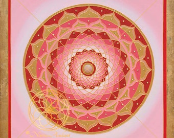 Rose Alchemy Mandala Art Print: Sacred Geometry, Spiritual Decor