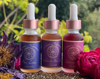 Glycerite Trio ~ Lokelani Rose, Blue Lotus & Lokelani/BlueLotus