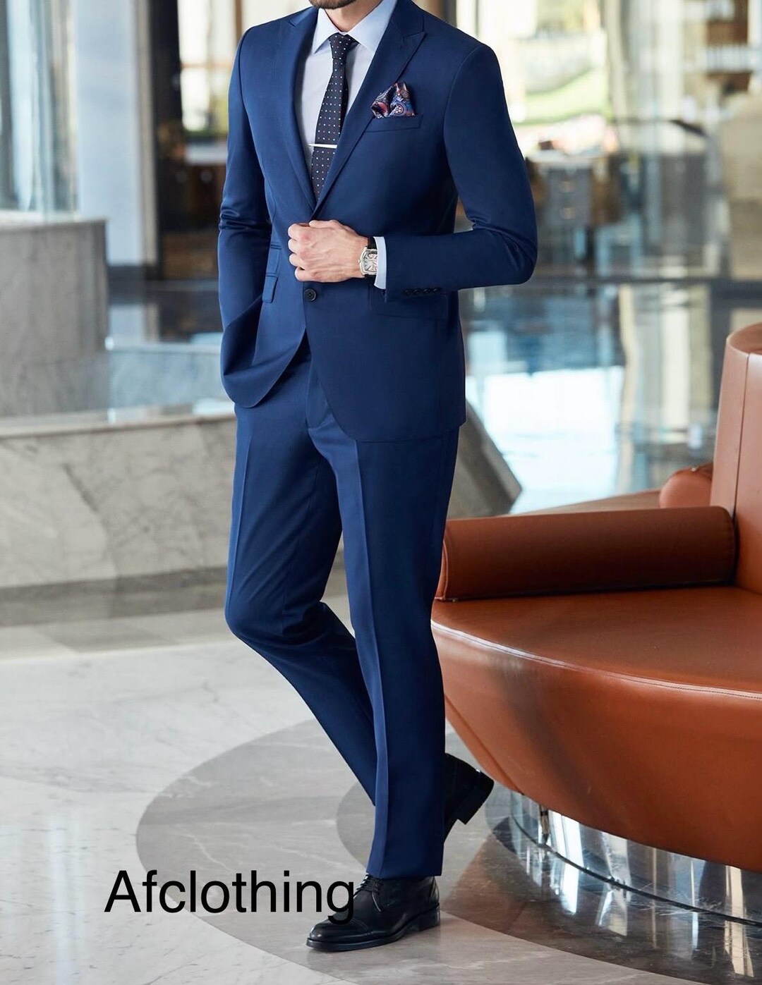 Navy Blue 3pc Suit: Terry Rayon, Satin Lined - Etsy