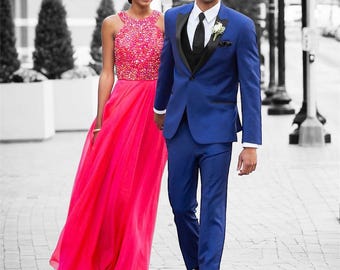 Royal Blue Men’s Tuxedo Suit | Groom Prom Suit | Slim Fit Formal Wedding