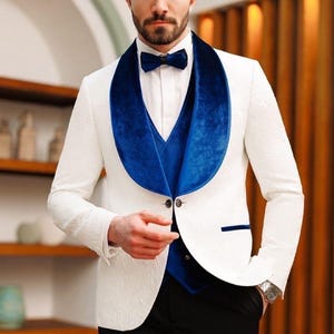 Men’s Blue Tuxedo Suit – Slim Fit Formal Wear – Wedding | Prom | Party wear