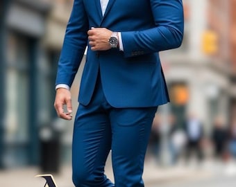 Teal Blue Men’s Suit | Luxury Slim Fit Suit | Wedding & Formal Menswear