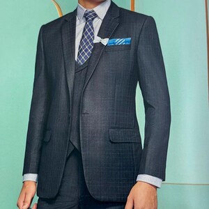 Grijs 3-delig pak: slim-fit trouwkostuum van badstof