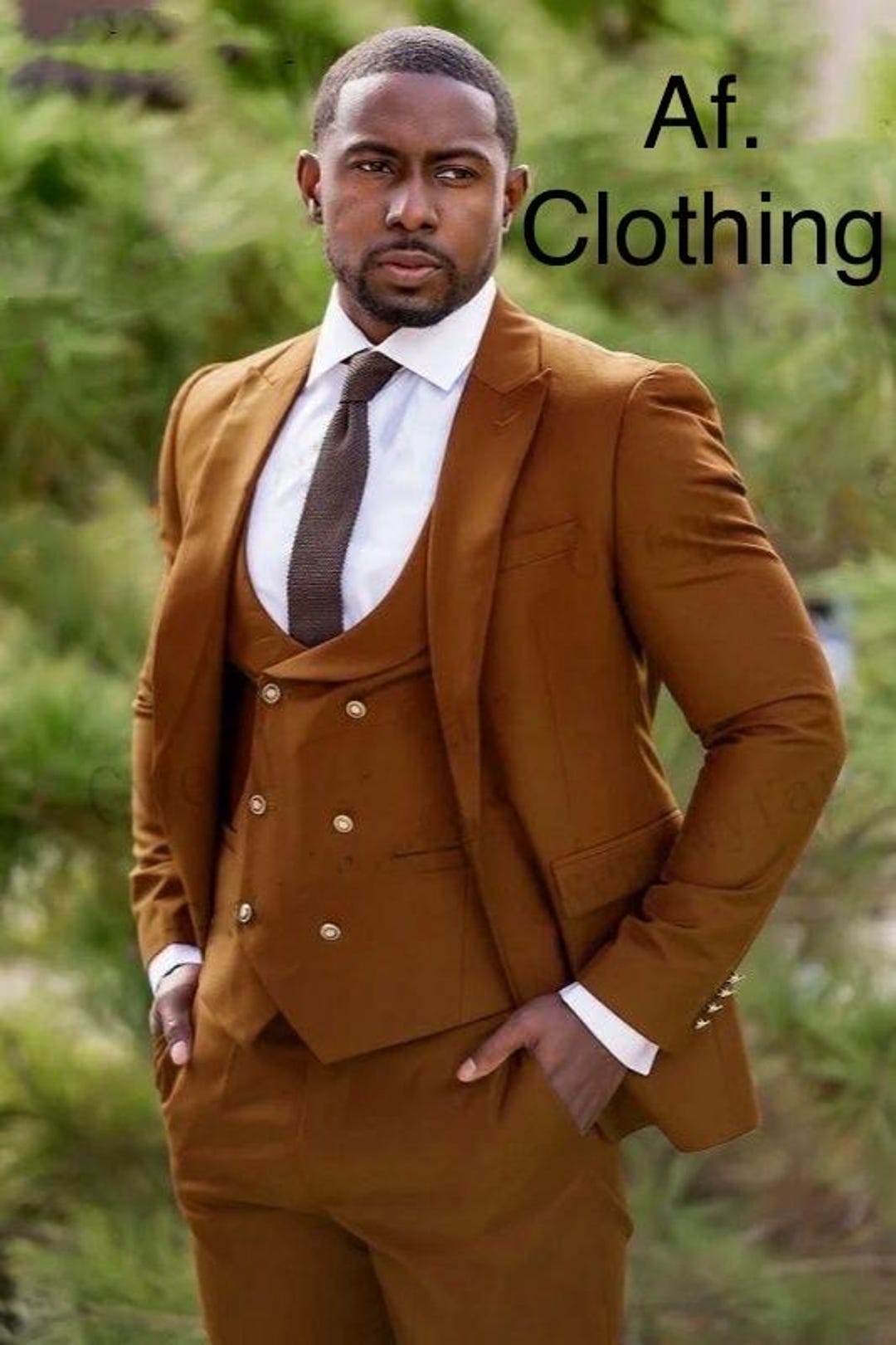 Rust Brown 3pc Suit: Terry Rayon, Groom/party Wear - Etsy