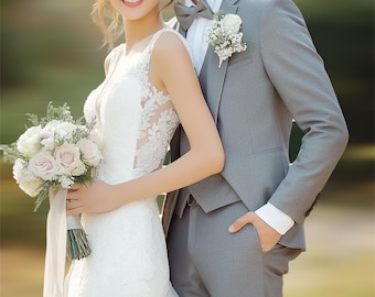 Gray 3-Piece Wedding Suit | Modern Slim Fit Groom Suit