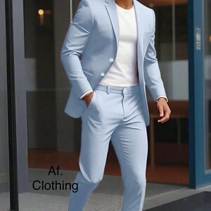 Lichtgrijs slim-fit kostuum: badstof rayon voor bruiloft, schoolbal, feestkleding