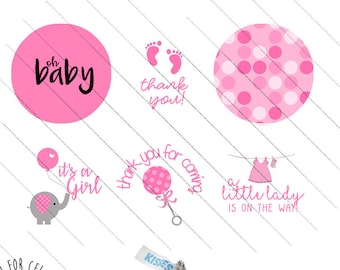 Hershey Kisses Labels (108) Baby Shower Girl Boy Gender Reveal Party Thank you Favors Stickers