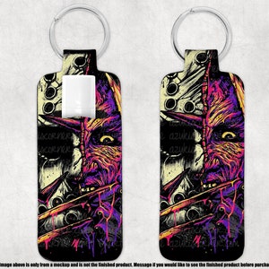 Horror Chapstick Keychain Holder, Movie Icon Keychain, Halloween Mash Up Keychain Chapstick