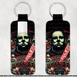 Horror Chapstick Keychain Holder, Movie Icon Keychain, Halloween Keychain Chapstick