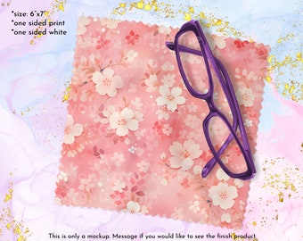 Anime Sakura Blossom Lens Cloth, Cherry Blossom Glass Cleaning Cloth | Pink Microfiber Cloth