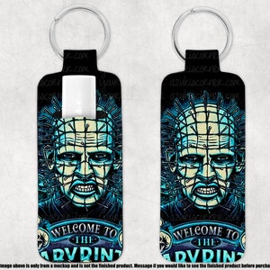 Horror Chapstick Keychain Holder, Movie Icon Keychain, Halloween 80s Keychain Chapstick