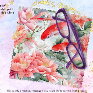Japanese Art Lens Cloth, Flowers Glass Cleaning Cloth | Koi Microfiber Cloth
