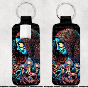 Horror Chapstick Keychain Holder, Sally NBC Movie Icon Keychain, Halloween Keychain Chapstick