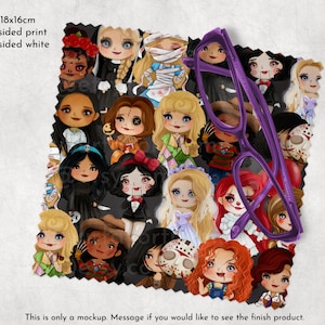 Horror Princess Lens Cloth, Halloween Mash Up Lens Cloth Glass Cleaning Cloth Cute (LC03)
