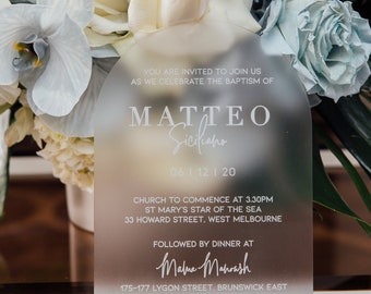 Personalised Acrylic Invitation | Wedding | Engagement |Menu Card |Baby Shower |Birthday |Bridal Shower |Christening |Baptism |Save The Date