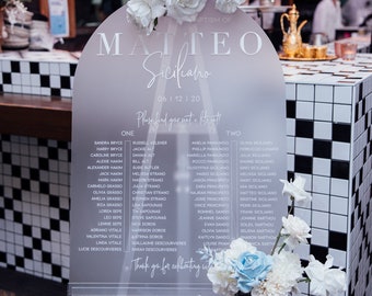 Personalised A1 Acrylic Seating Chart | Rose Gold, Black,White, Clear, Gold, Silver | Wedding | Engagement | Birthday | Baptism |Christening