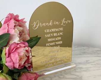 Personalised A5 Gold Acrylic Sign | Wedding | Engagement | Cards & Well Wishes | Guest Book | Bridal Shower | Wishing Well | Bar Menu