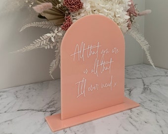Personalised A5 Peach Acrylic Sign | Memory| Wedding | Engagement | Cards & Well Wishes | Guest Book |Wishing Well |Bar Menu | Photo