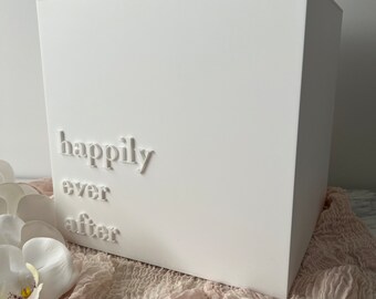 Personalised 3D Seamless Matte White Acrylic Wishing Well Box