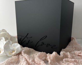Personalised 3D Seamless Matte Black Acrylic Wishing Well Box