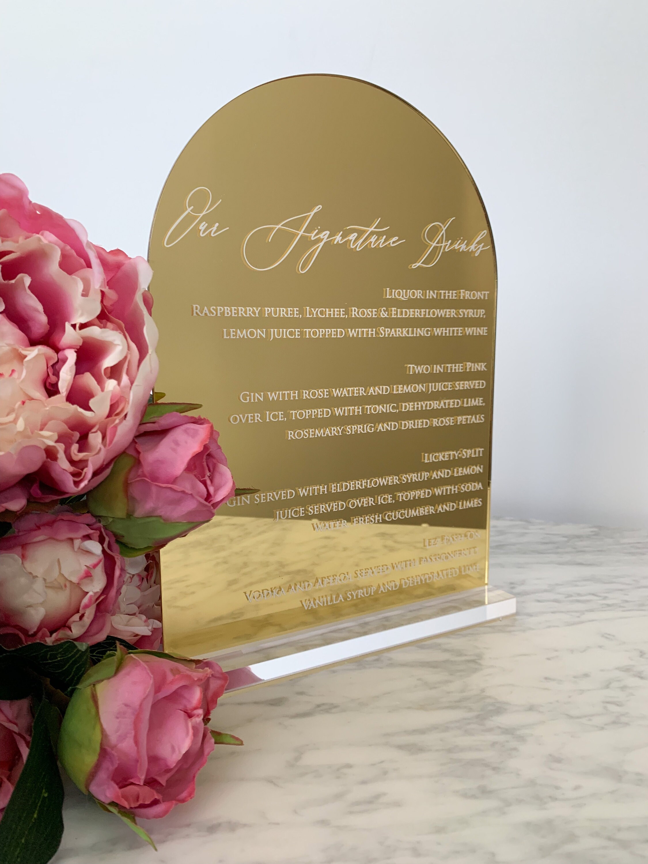 Personalised A4 Gold Acrylic Sign Wedding Engagement | Etsy