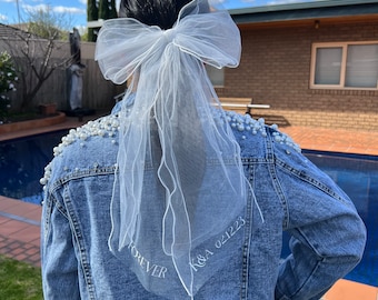 Personalised Bow Clip Veil