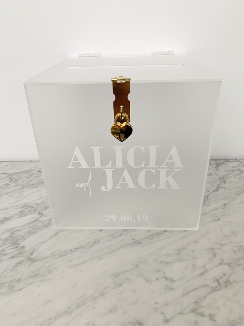 Personalised Acrylic Wishing Well Box Frosted Rose Gold Etsy Australia