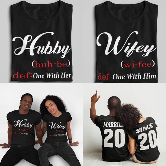 Couples Shirt Hubby Wifey Married Since Customize Etsy
