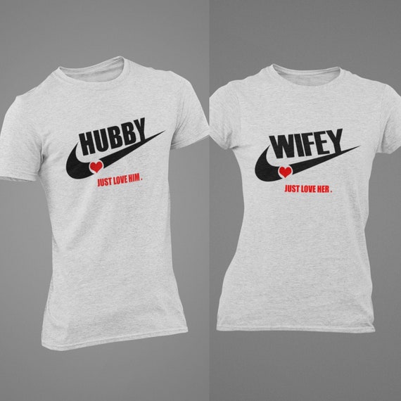 Download Nike Couples Shirt Hubby Wifey Married Since Customize | Etsy