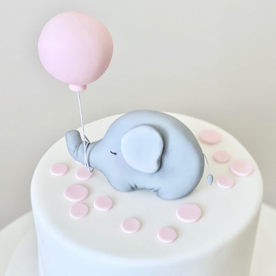 baby olifant fondant cake topper holding - Etsy België