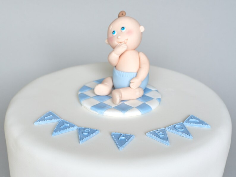 Baby Boy Fondant Cake Topper Block Letters 3D Edible Baby Etsy