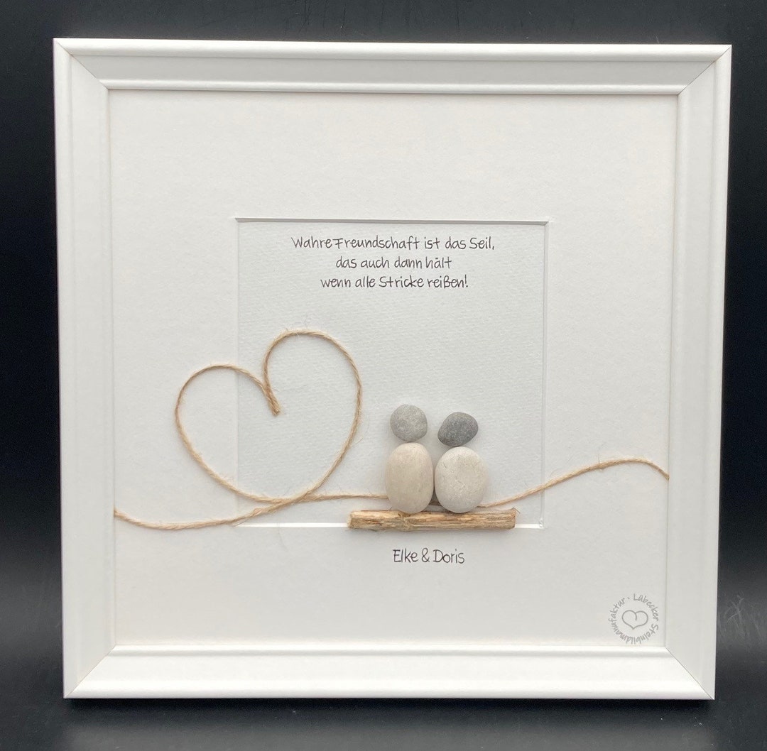 Steinbild Freundschaft Seil Bild Geschenk Etsy.de
