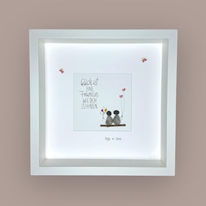 Steinbild handgeschrieben - Glück ist eine Freundin wie Dich zu haben - PERSONALISIERT - Geschenk - Geburtstag - Lieblingsmensch - Blumen