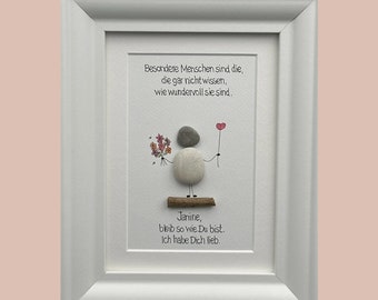 Stone picture handwritten - Special people are the ... - personalized - picture - friendship - birthday - gift - colleague -