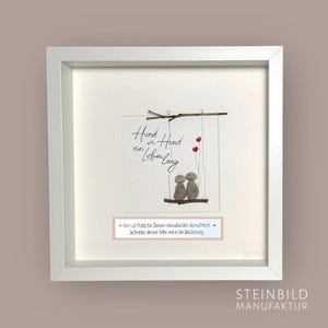 Stone picture handwritten - Hand in hand - PERSONALIZED - Wedding - Gift - Silver wedding - Registry office - Love - Marriage - Heart