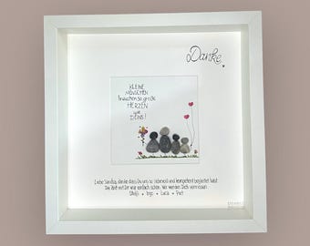 Stone picture - little people need such big... - gift - farewell - school - kindergarten - teacher - personalized