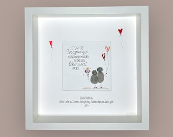 Cuadro de piedra escrito a mano - Son los encuentros... - personalizado - regalo - amistad - cumpleaños - amigo - compañero - gracias
