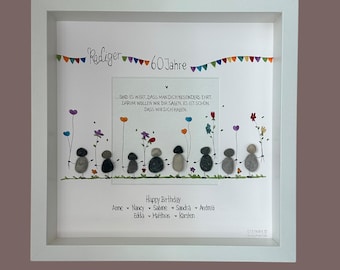 Cuadro de piedra escrito a mano - ... los años valen la pena - PERSONALIZADO - Regalo - Cumpleaños - Despedida - Feliz Cumpleaños - máximo 9 personas