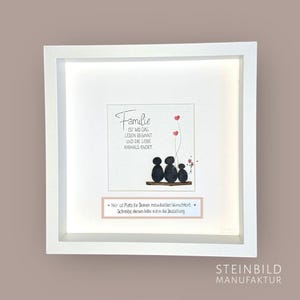 Handwritten stone picture - Family is where life ... - PERSONALIZED - Love - Parents - Children - Birthday - Moving in - Wedding - Heart
