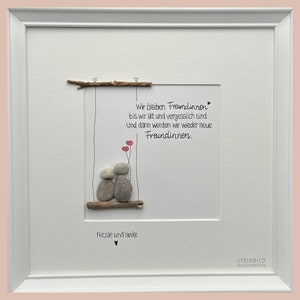 Stone picture handwritten - We remain friends ... - personalized - friendship - gift - birthday - colleague - swing -