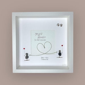 Handwritten stone picture - Sought and found - forever connected - personalized - paw prints - wedding - love - gift - registry office