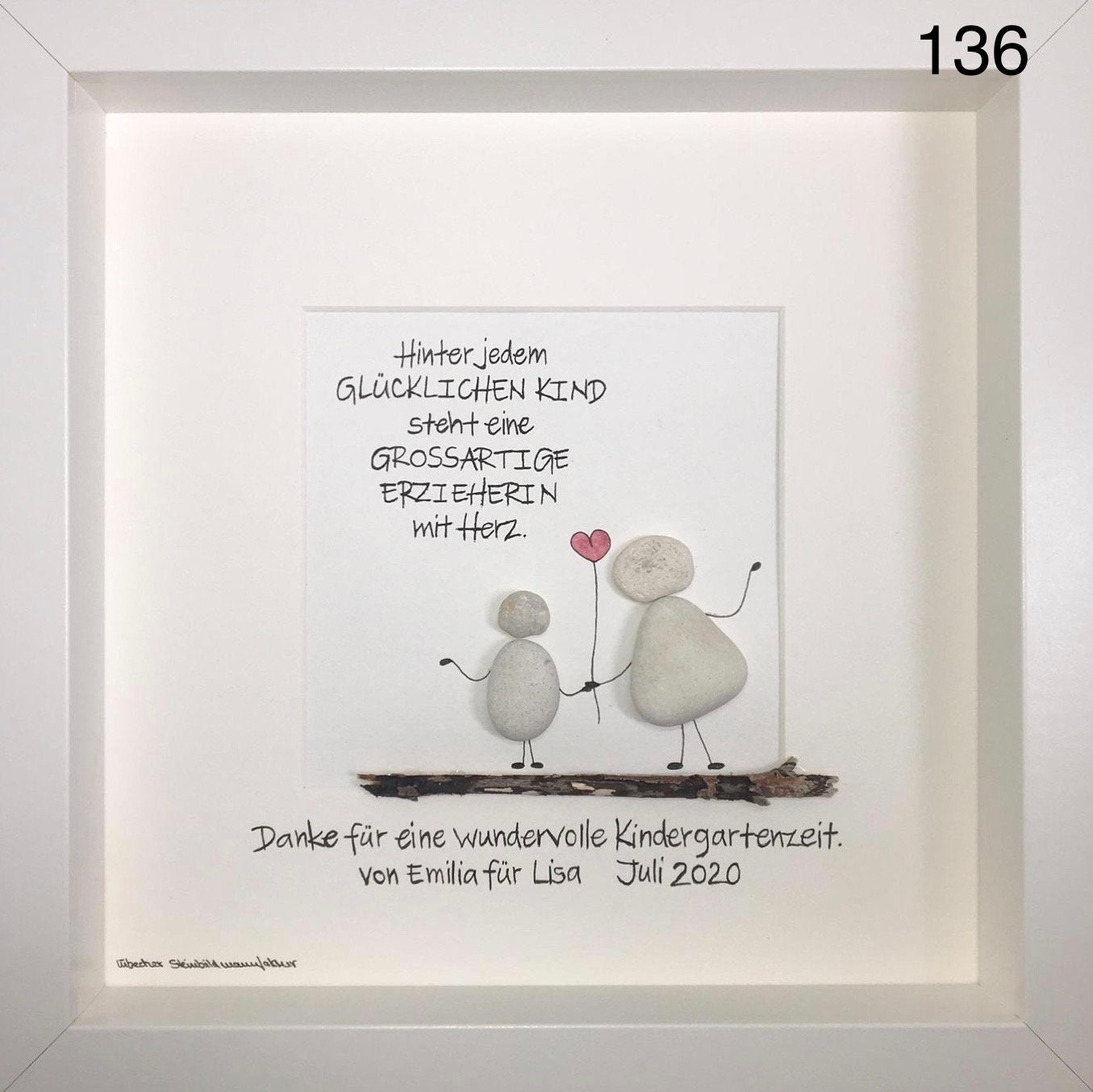Steinbild D136 Hinter jedem glücklichen Kind steht eine Etsy