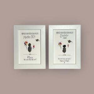Steinbild handgeschrieben - Herzlichen Glückwunsch - Prüfung bestanden - personalisiert - Bachelor - Master - Schulabschluss - 10x15 cm