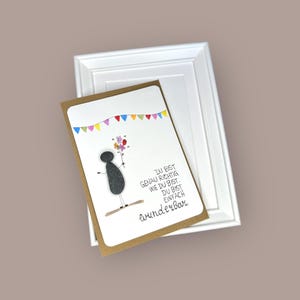 Kieselkärtchen handgeschrieben - Freundschaft - incl. Rahmen 13x18 cm in weiß - Karte mit Einleger und Umschlag - Sticker - Geschenk -