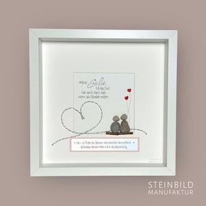 Stone picture - True love is the rope ... - personalized - hearts - love - wedding - friendship - heartfelt person - favorite person